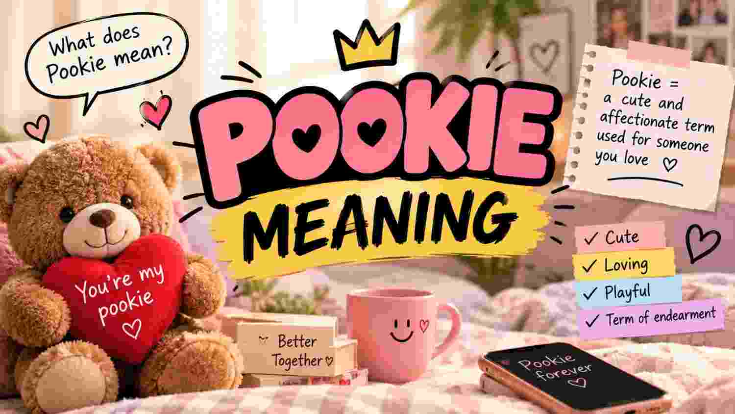Pookie meaning explained through a sweet text message conversation