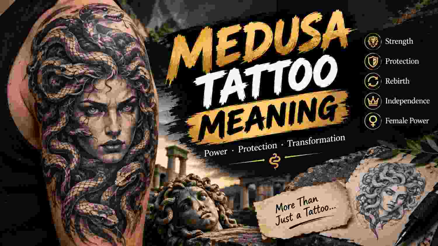 Medusa tattoo meaning symbolizing protection, survival, and feminine power